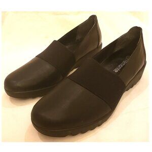 REMONTE Germany Comfort Slip- on Wedge Shoes EU-41/US~9.5 Black Leather
